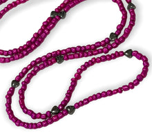 Load image into Gallery viewer, Hematite Hearts Fuchsia  ~ Body Beads by 33 Elements
