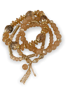 Gold Champagne ~ Earrings & Bracelets set