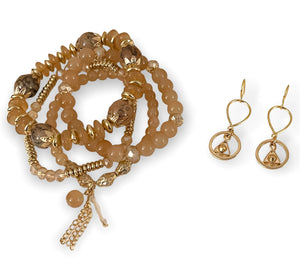 Gold Champagne ~ Earrings & Bracelets set