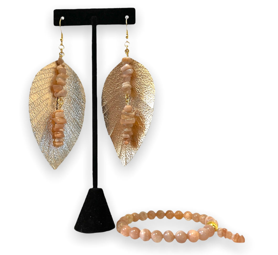 Sunstone Goddess ~ Earrings & Bracelet Set