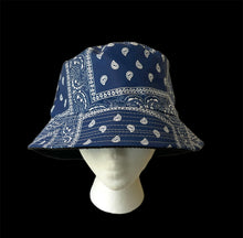 Load image into Gallery viewer, Blue Paisley Bucket Hat
