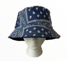Load image into Gallery viewer, Blue Paisley Bucket Hat
