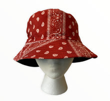 Load image into Gallery viewer, Red Paisley Bucket Hat
