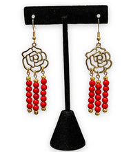 Load image into Gallery viewer, Coral Rose Earrings
