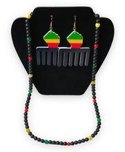 Load image into Gallery viewer, Black Power Earrings &amp; Necklace
