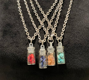 Energy Chips In A Bottle ~ 4 pc Necklace Set