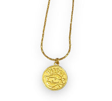 Load image into Gallery viewer, Pisces Gold Coin ~ necklace
