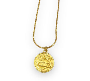 Pisces Gold Coin ~ necklace