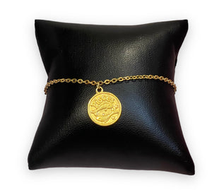 Pisces Gold Coin ~ bracelet