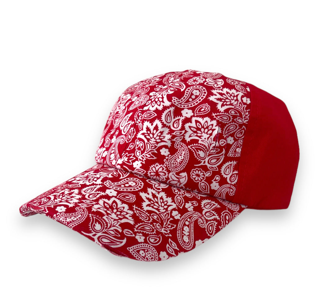 Paisley Stretch Red Cap