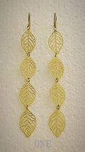 Load and play video in Gallery viewer, Gold Leaf Danglers ~ earrings
